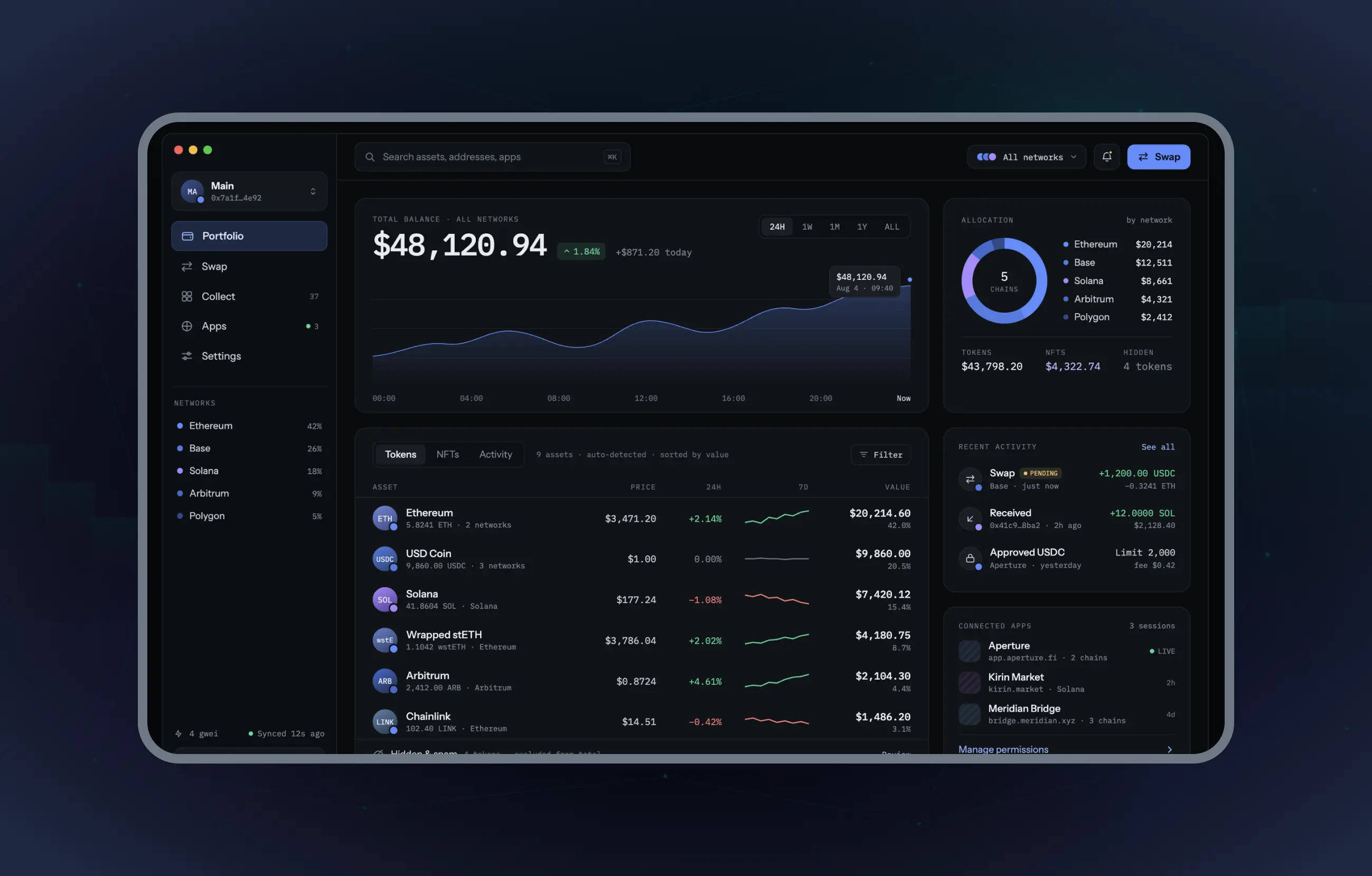 Project Web3 Multi-Chain Wallet Development with Token Swap & dApp Integration